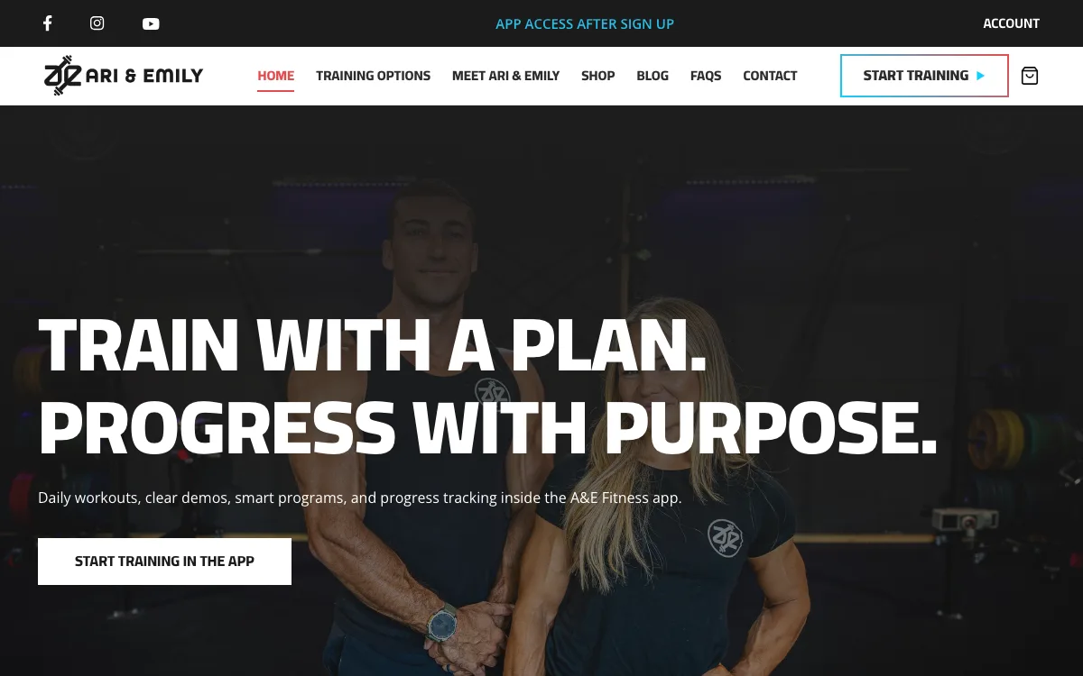 Home page of aefitness.co